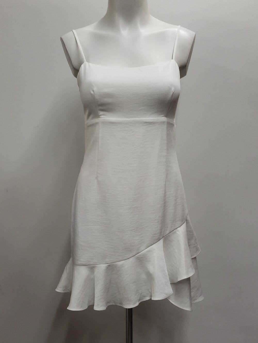 Lovers + Friends Sweetie Dress in White Women's Small Faux Wrap Back Cutout